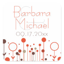 Orange Red Simple Blommigt Dot Modern