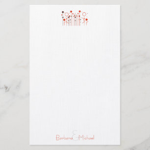 Orange Red Simple Blommigt Dot-Personlig Brevpapper