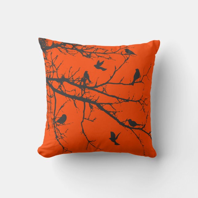 Orange Red Söt Silhouette Kudde (Framsida)