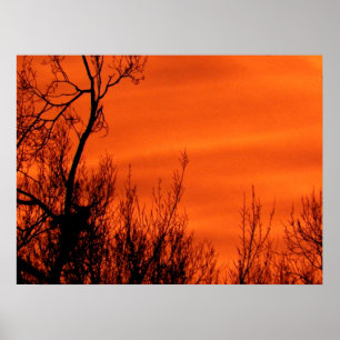 Orange Red Tidigt Sunrise i Kansas Poster