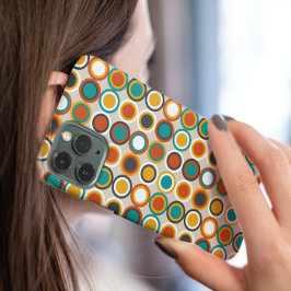 Orange Red Turcos Funky Circles Mid Century