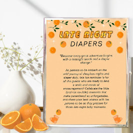 Orange Redot Baby Shower Roligt Late Night Diaper Poster