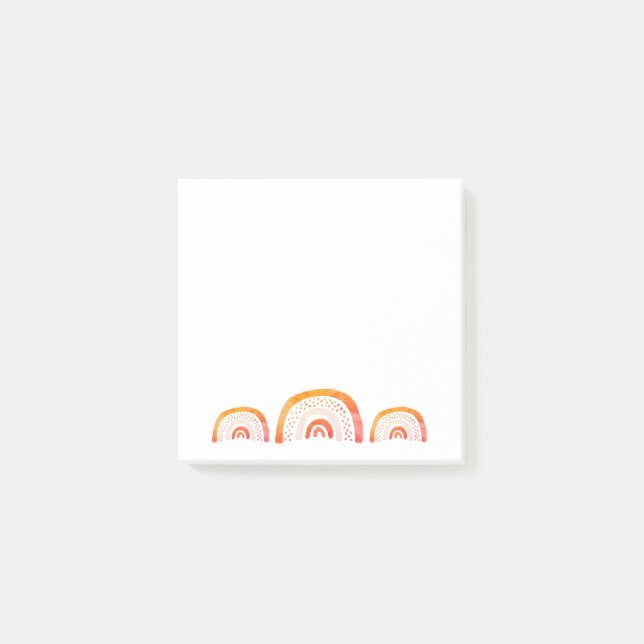 Orange Regnbåge om vattenfärg Post-it Block (Framsida)