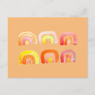 Orange regnbåge, söt retro art vykort