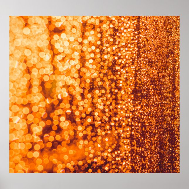 Orange regndroppar på glas, abstraktens bakgrund. poster (Framsidan)