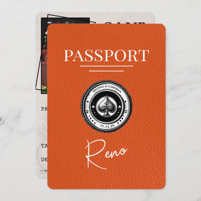 Orange Reno Passport Spara datum Spara Datumet (Fram/baksida)