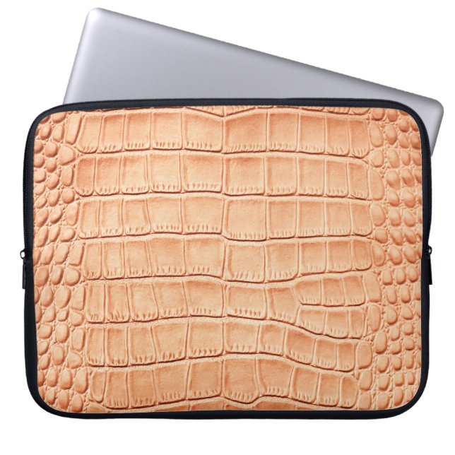 Orange Retile Leather Struktur Design Laptop Fodral (Framsidan)