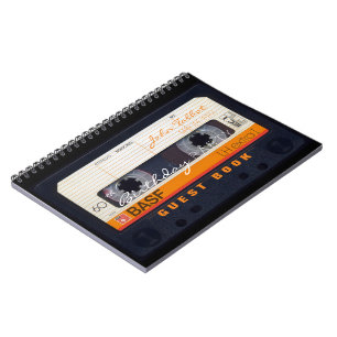 Orange Retro Audiotape 60-årsdag Guest Bok NB Anteckningsbok