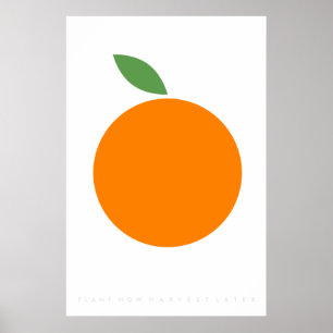 Orange Retro citationstecken för Poster