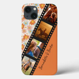 Orange Retro Daisy 4 Photo Horse Collage Namn