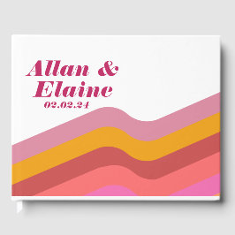 Orange Retro Groovy 70's Guest Bok