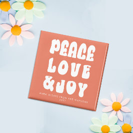 Orange Retro Groovy Fred Frid Glädje Semester Magnet