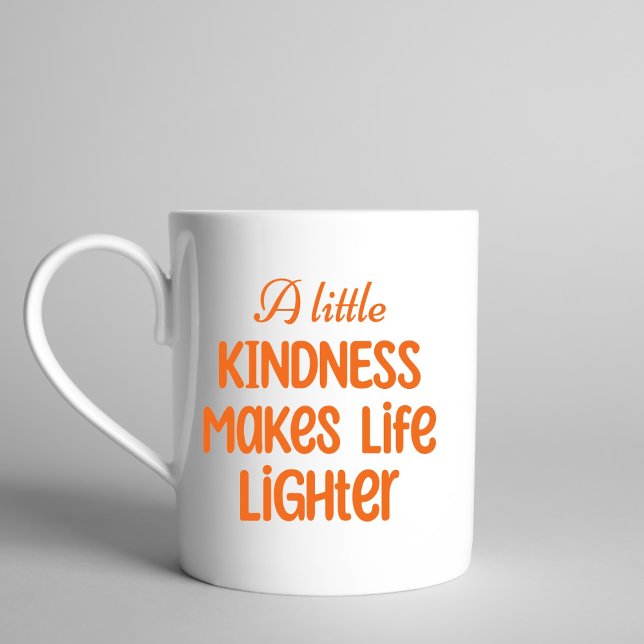 Orange Retro Kindness gör Life Lighter-citat Kaffemugg (Skapare uppladdad)