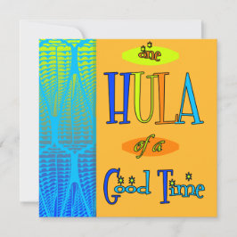 Orange Retro Luau Hula från en Bra Time-inbjudan Inbjudningar