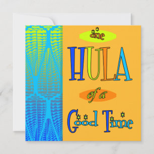 Orange Retro Luau Hula från en Bra Time-inbjudan Inbjudningar