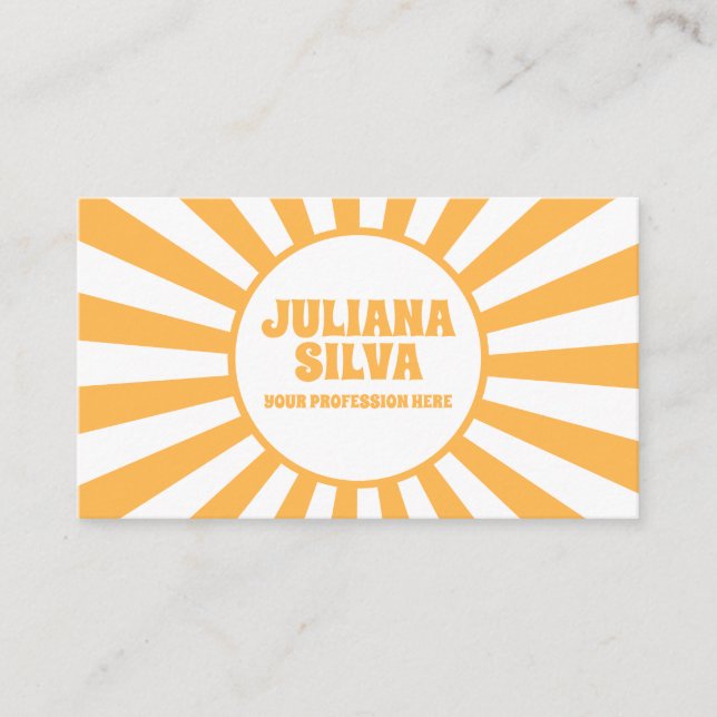 Orange Retro med QR-Affärskort Visitkort (Framsida)