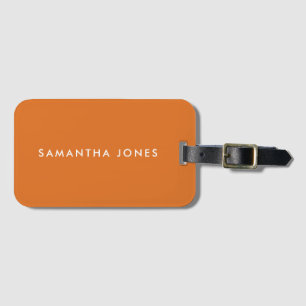 Orange Retro Minimalist Modern Bagagebricka