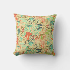 Orange Retro Mushroom Kudde
