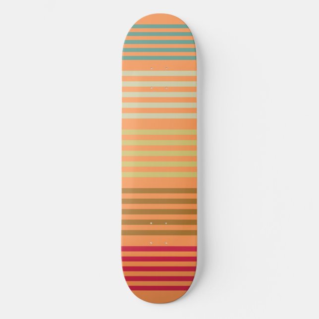 Orange Retro Rand Mini Skateboard Bräda 18,5 Cm (Framsida)