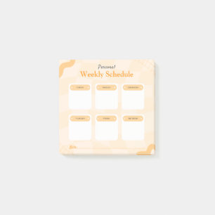 Orange Retro Stil Personal Weekly Planner Post-it Block