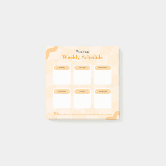 Orange Retro Stil Personal Weekly Planner Post-it Block