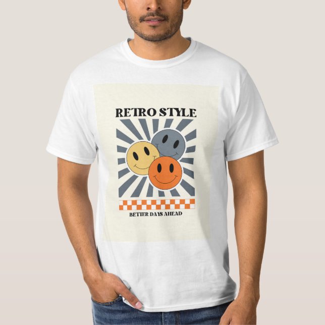Orange retro stil t shirt (Framsida)