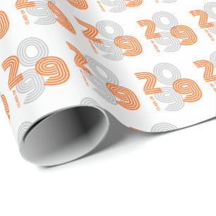 Orange Retro Stora Nummer Klass Av Presentpapper