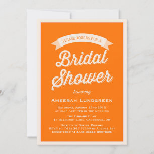 ORANGE RETRO TYPOGRAFI INBJUDNINGSKORT FÖR MÖHIP