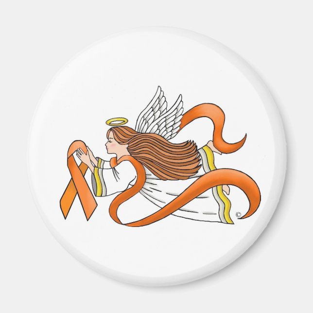 "Orange Ribbon" Awareness Angel Magnet (Framsidan)