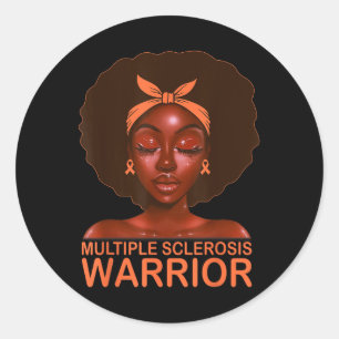 Orange Ribbon Awareness Warrior Black Afro Runt Klistermärke