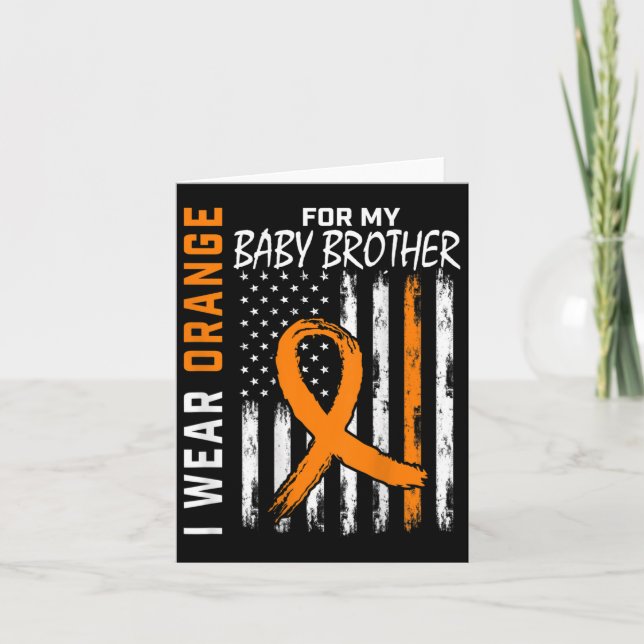 Orange Ribbon Bbyby Brother Leukemia Awareness Kort (Framsida)