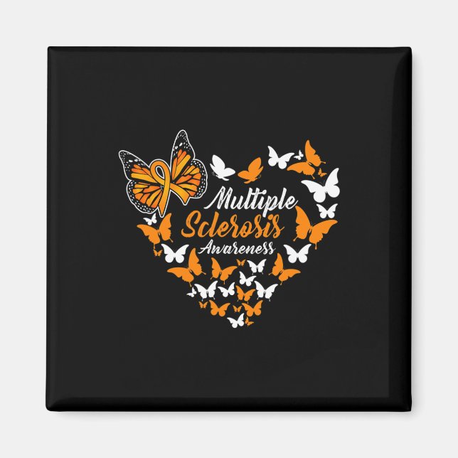 Orange Ribbon Butterfly Magnet (Framsidan)
