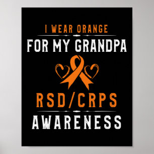 Orange Ribbon Crpsrsd-medvetenhet för Grandpa - Gr Poster