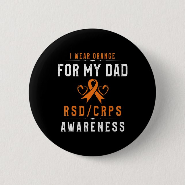 Orange Ribbon Crpsrsd-medvetenhet för Pappa Gift f Knapp (Framsida)