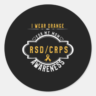 Orange Ribbon Crpsrsd-medvetenhet och stöd för mol Runt Klistermärke
