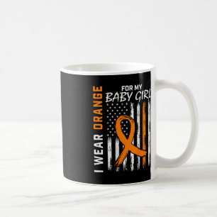 Orange Ribbon Flicka Leukemia Medvetenhet Kaffemugg