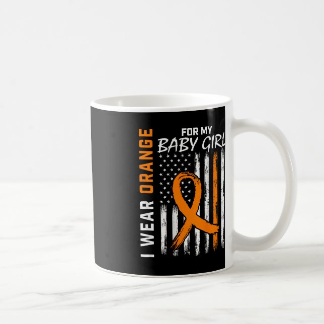 Orange Ribbon Flicka Leukemia Medvetenhet Kaffemugg (Höger)