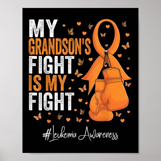 Orange Ribbon Grandson Leukemia Awareness Poster (Framsidan)