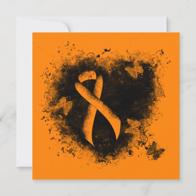 Orange Ribbon Grunge Heart (Framsida)