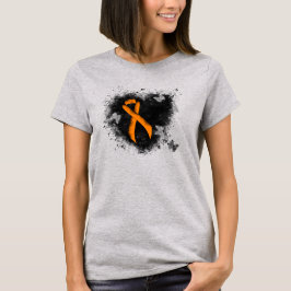Orange Ribbon Grunge Heart Tröja