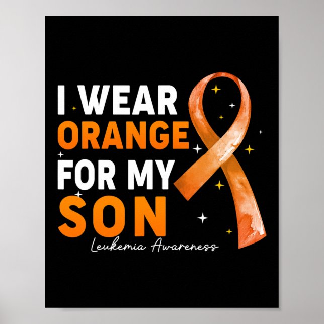 Orange Ribbon I Bära Orange för Son Leukemi Medvet Poster (Framsidan)