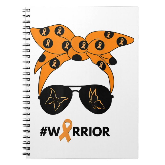 Orange Ribbon Kidney Cancer Warrior Bandana Unbrea Anteckningsbok (Framsidan)