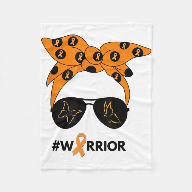Orange Ribbon Kidney Cancer Warrior Bandana Unbrea Fleecefilt (Framsidan)