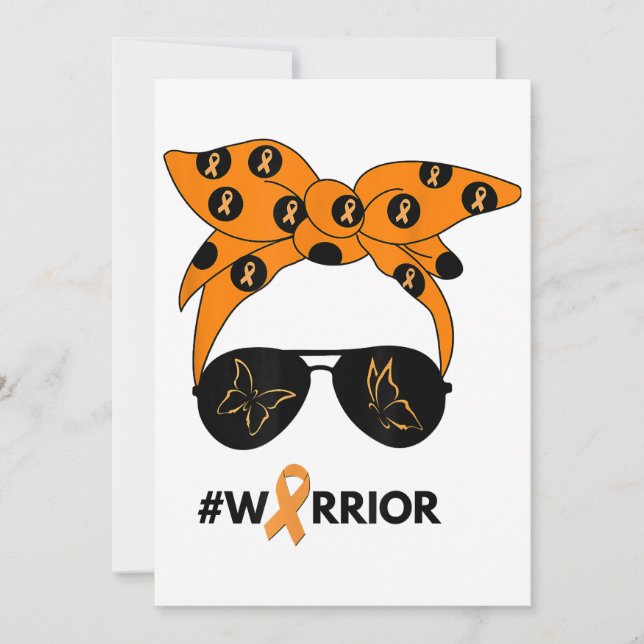 Orange Ribbon Kidney Cancer Warrior Bandana Unbrea Inbjudningar (Framsida)