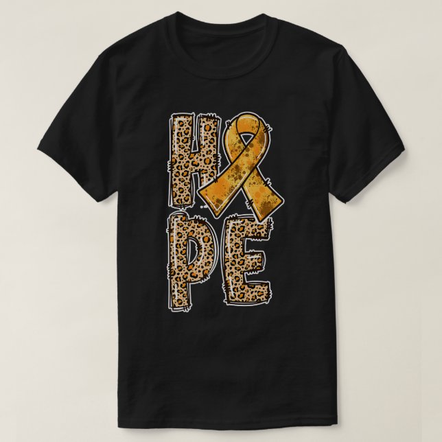 Orange Ribbon Leopard Print HOPE ADHD Survivors111 T Shirt (Design framsida)