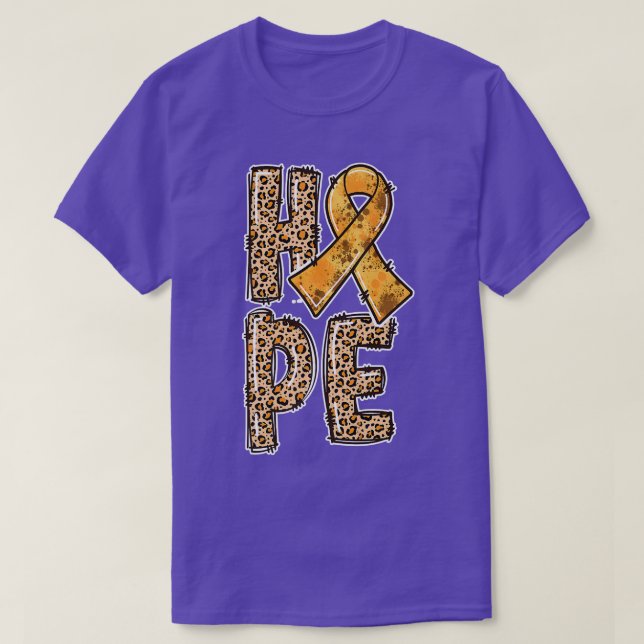 Orange Ribbon Leopard Print HOPE ADHD Survivors 11 T Shirt (Design framsida)