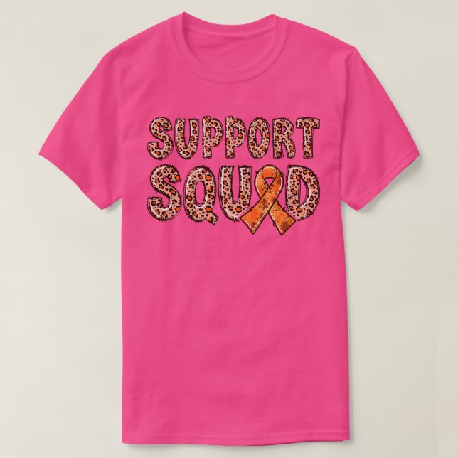 Orange Ribbon Leopard Print Support Squad ADHD1118 T Shirt (Design framsida)