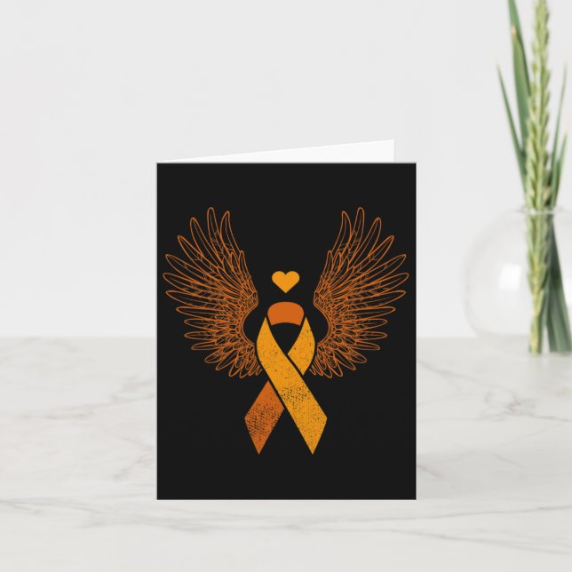 Orange Ribbon Leukemi Blood Cancer Awarene Kort (Framsida)