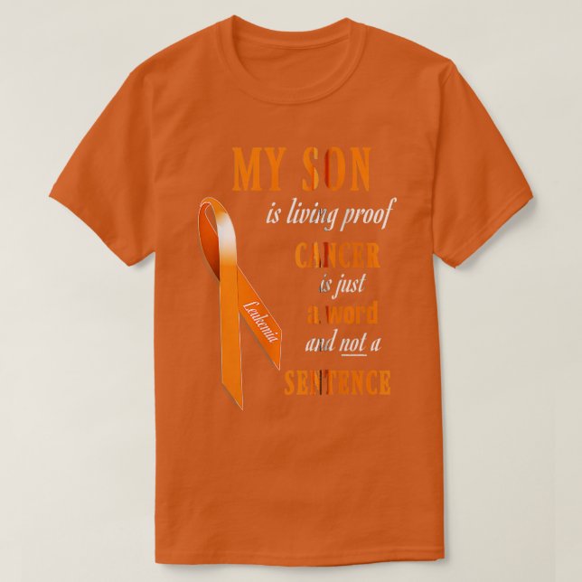 Orange Ribbon Leukemia Awareness s (Son) Zip Hoodi T Shirt (Design framsida)