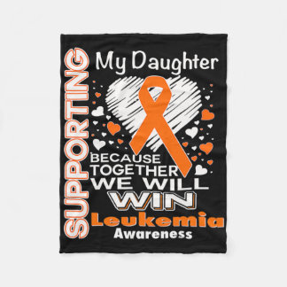 Orange Ribbon Leukemia Awareness Support My Dau Fleecefilt